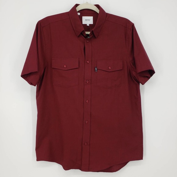 Wesc Other - Wesc Stitch Fix La Paz Two Pocket Shirt M Button Down Short Sleeve Red Mens NWT